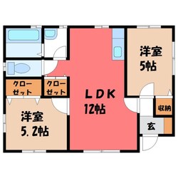 宇都宮駅 バス40分  上石川十文字下車：停歩16分 1階の物件間取画像